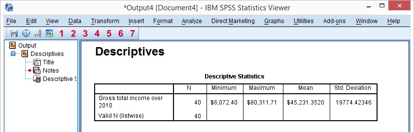 output spss